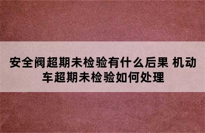 安全阀超期未检验有什么后果 机动车超期未检验如何处理